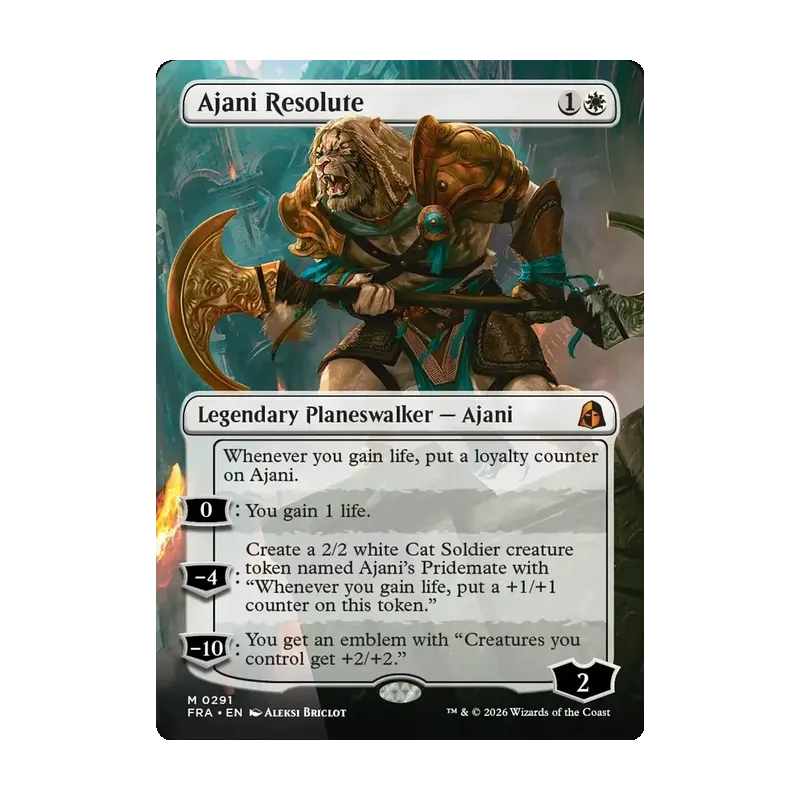 Ajani Resolute (Borderless) - Reality Fracture (Near Mint)