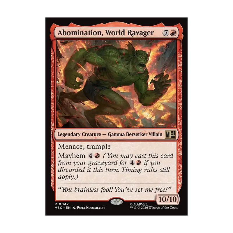 Abomination, World Ravager (Surge Foil) - Marvel Super Heroes Commander (Foil Near Mint)
