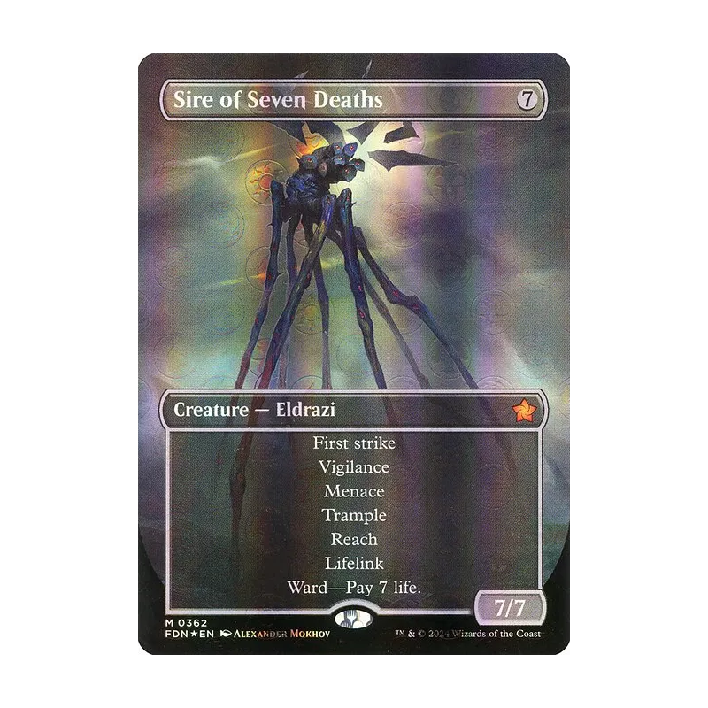 Sire of Seven Deaths (Borderless) (Mana Foil) - Foundations (Foil Near Mint)