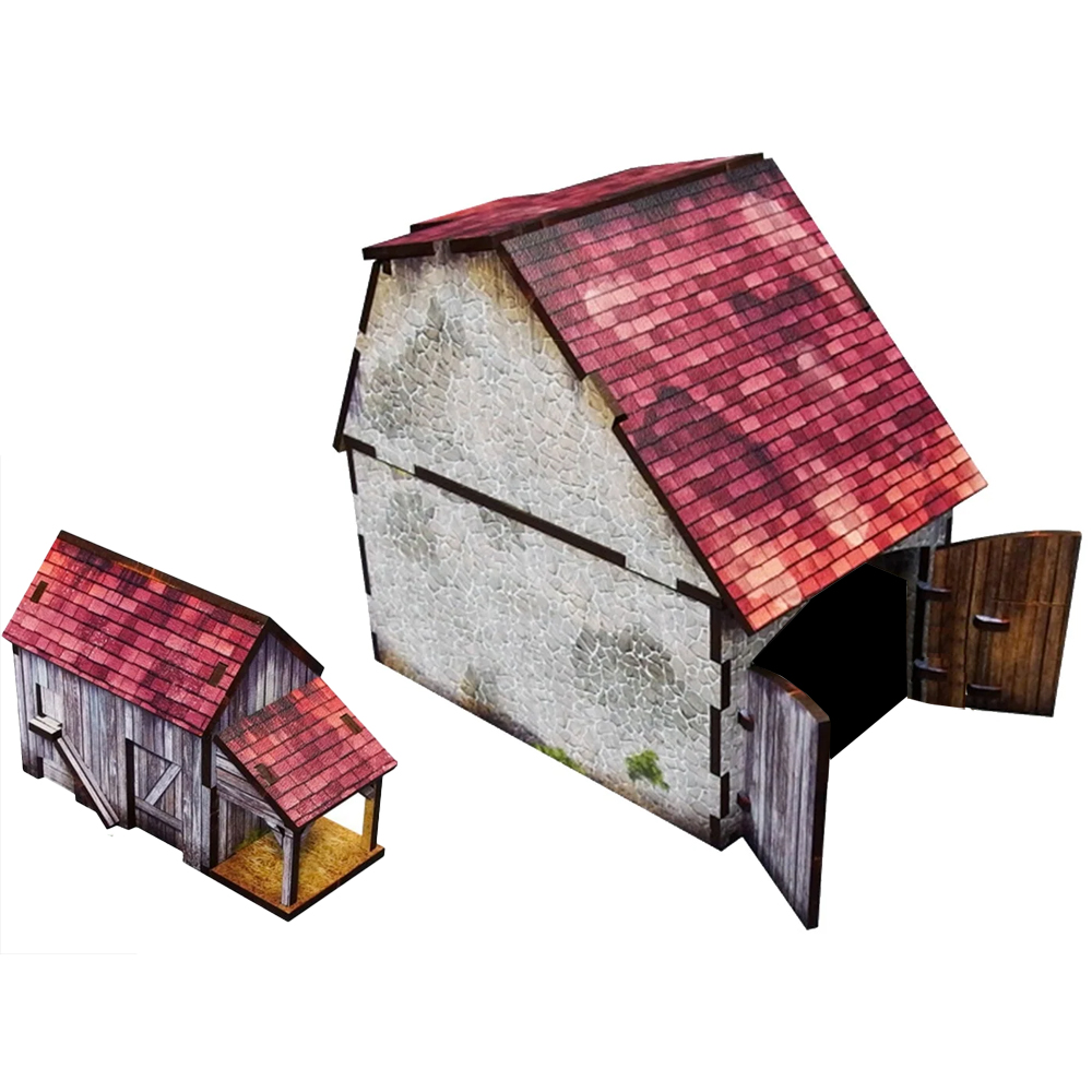Bolt Action: Pre-painted WWII Normandy Coach House with Chicken Coop