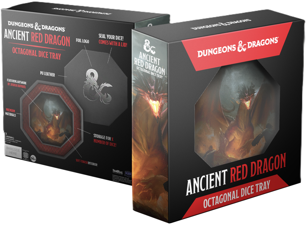 D&D Octagonal Dice Tray: Ancient Red Dragon (Preorder)