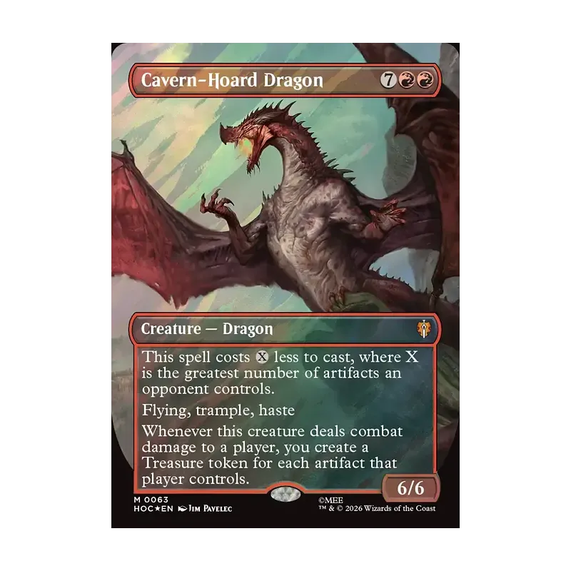 Cavern-Hoard Dragon (Borderless) (Surge Foil) - The Hobbit Eternal (Foil Near Mint)