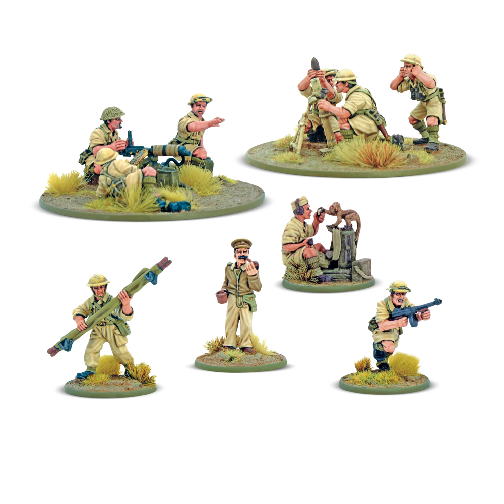 Bolt Action: 8th Army Support Group (HQ, Mortar & MMG)