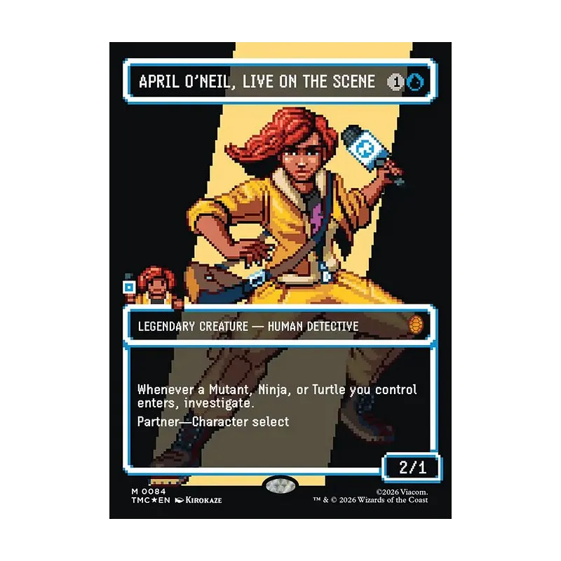 April O'Neil, Live on the Scene (Borderless) (Surge Foil) - Teenage Mutant Ninja Turtles Commander (Foil Near Mint)