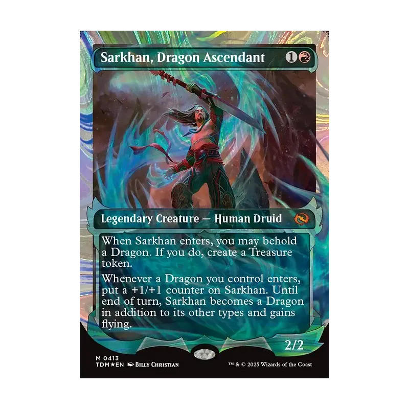 Sarkhan, Dragon Ascendant (0413) (Showcase) (Halo Foil) - Tarkir: Dragonstorm (Foil Near Mint)