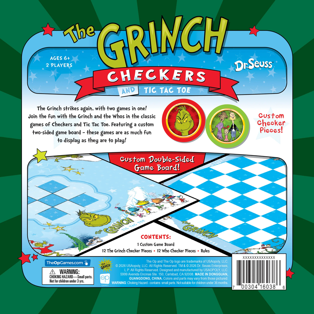 The Grinch: Checkers & Tick Tac Toe (Preorder)