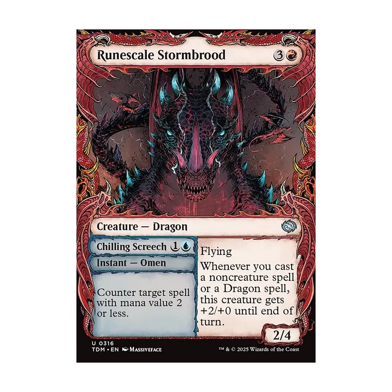 Runescale Stormbrood // Chilling Screech (Showcase) - Tarkir: Dragonstorm (Near Mint)
