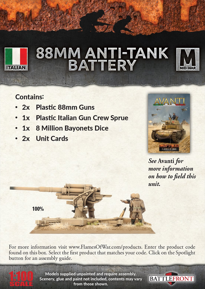 Flames of War WW2: Italian - 88mm Anti-Tank Battery