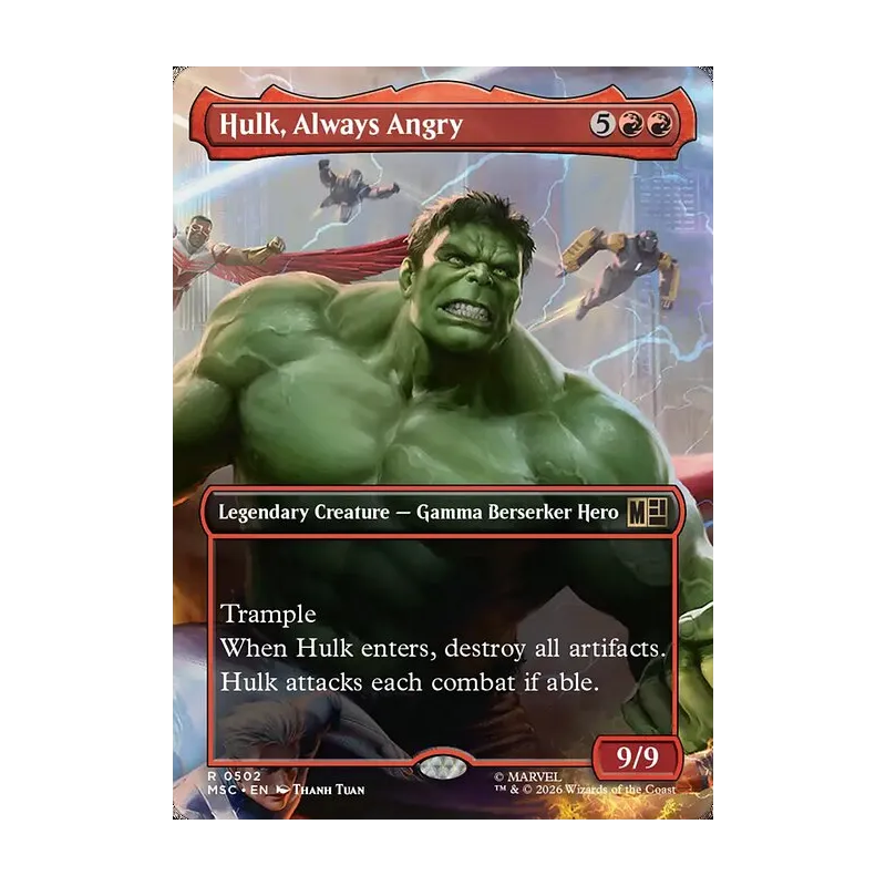 Hulk, Always Angry (Borderless) - Marvel Super Heroes Commander (Near Mint)