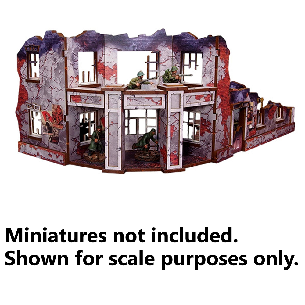 Bolt Action HDF Terrain: WW2 Ostfront Stalingrad - Ruined Univermag Front (with Balcony) (Preorder)