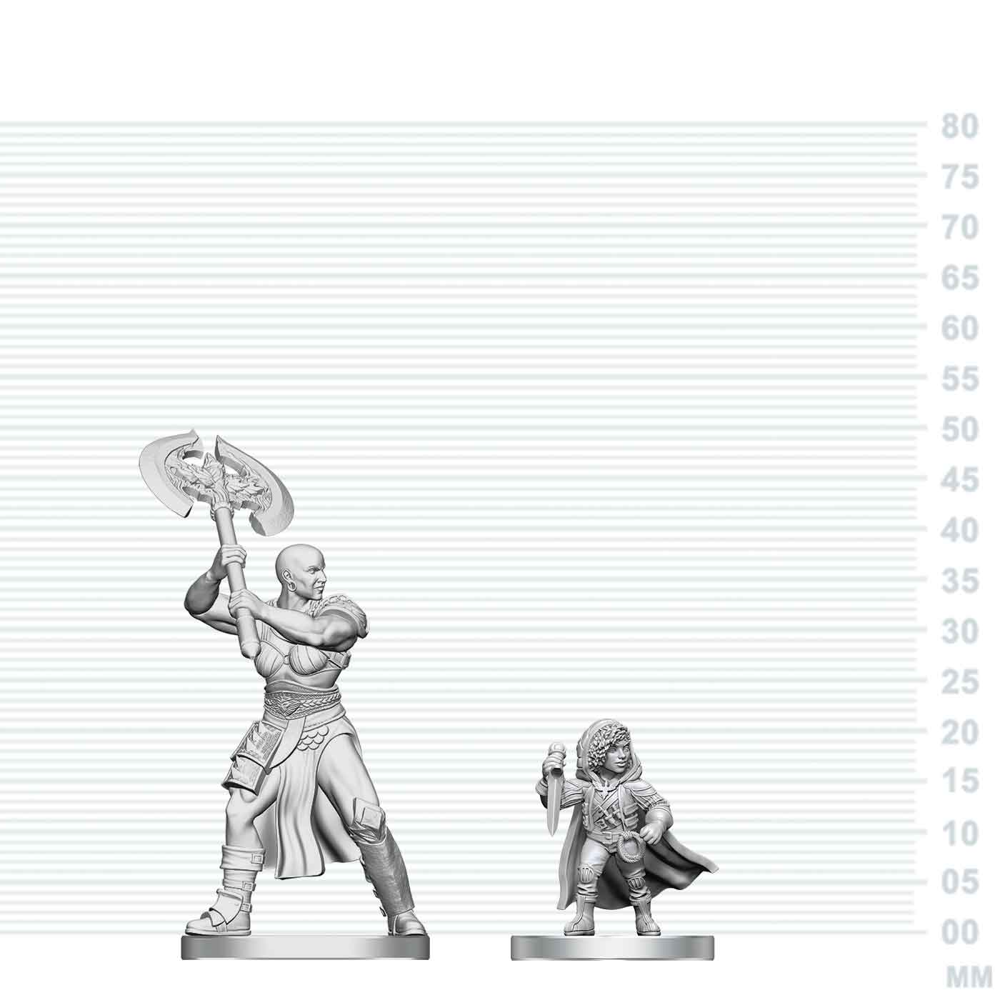 D&D Nolzur's Marvelous Unpainted Minis: Goliath Barbarian & Halfling Rogue (Preorder)