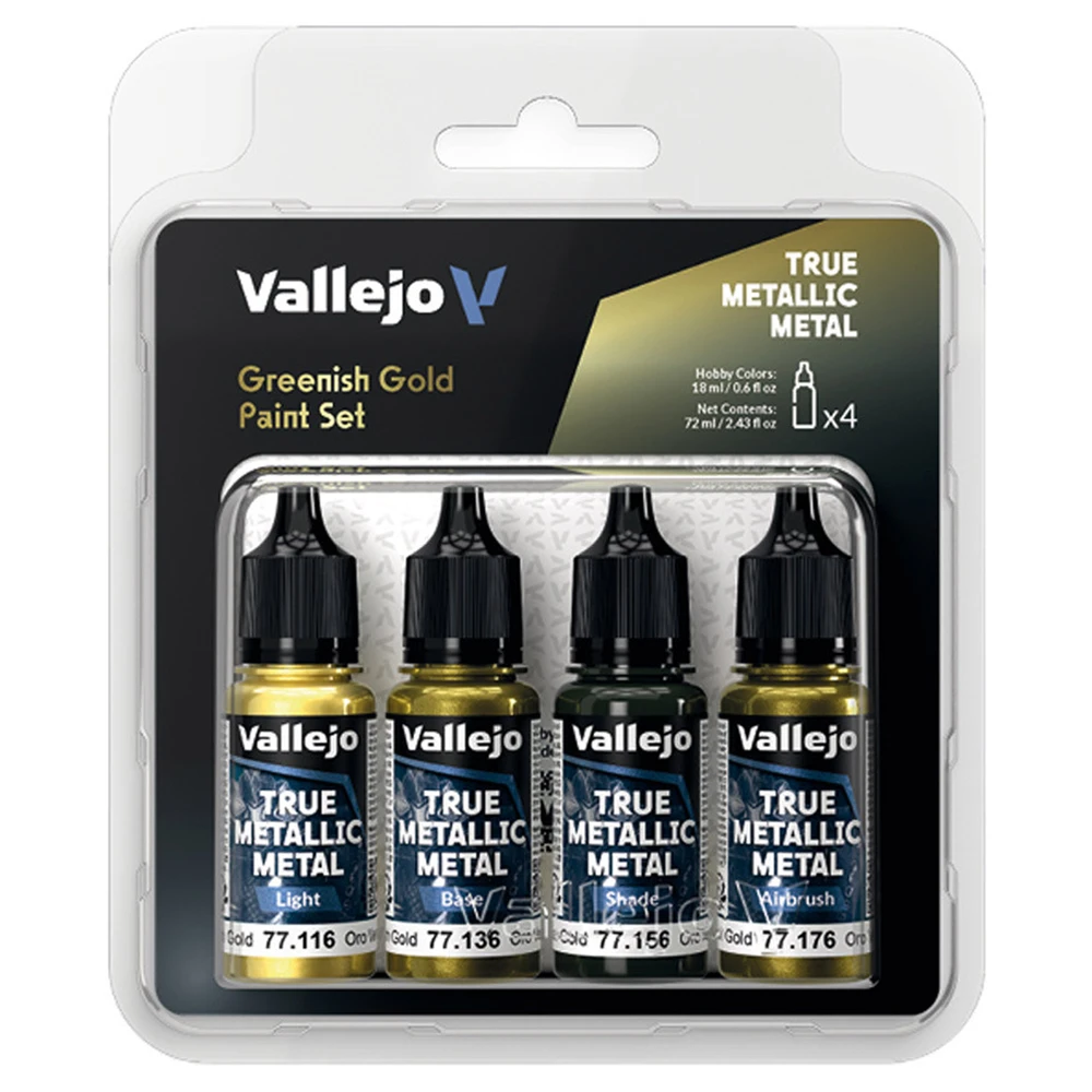 Vallejo: True Metallic Metal: Greenish Gold Paint Set (Preorder)