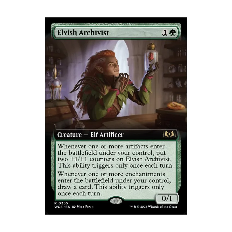 Elvish Archivist (Extended Art) - Wilds of Eldraine (Near Mint)