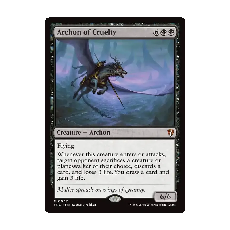 Archon of Cruelty - Reality Fracture Commander (Near Mint)