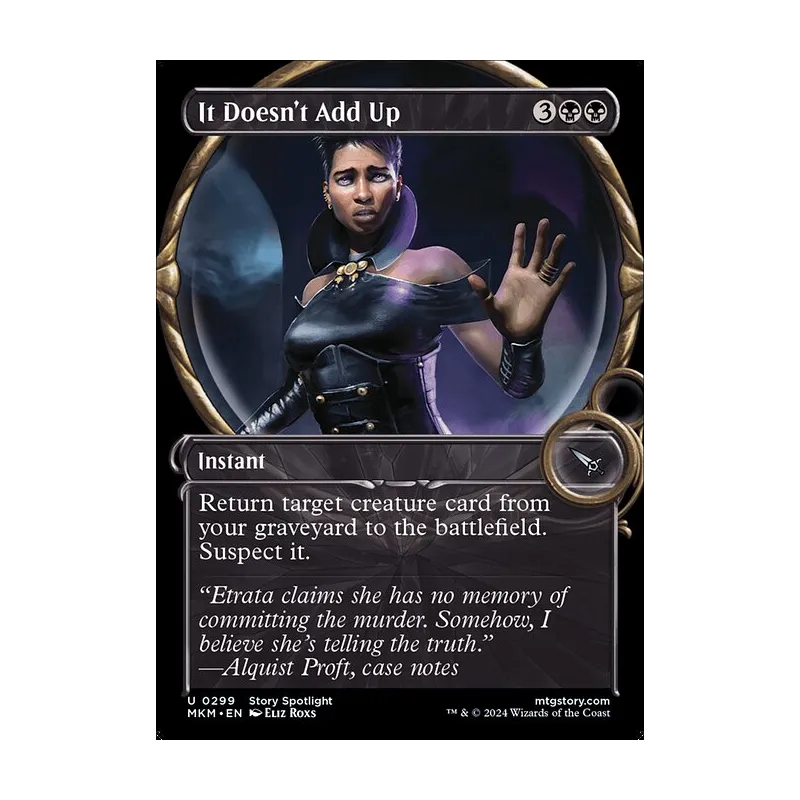 mtg murder card Mirko, Obsessive Theorist [Murders at Karlov Manor Commander] List.add(d It Doesn't Add Up |