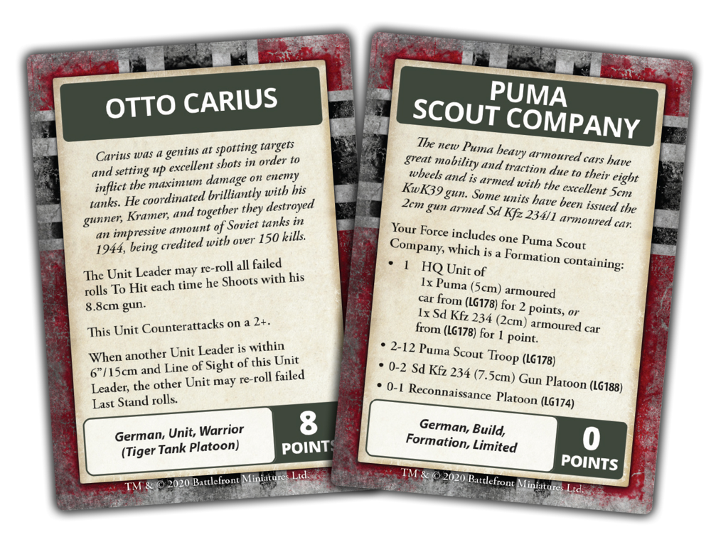 Flames of War: German - Bagration Command Cards