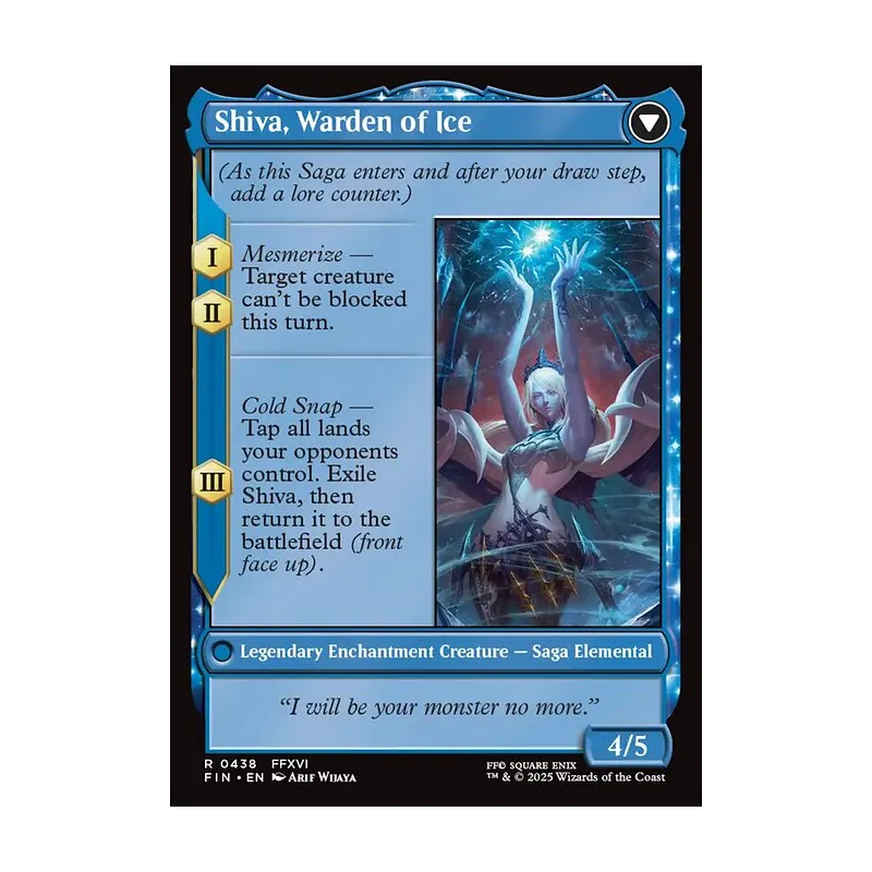 Jill, Shiva's Dominant // Shiva, Warden of Ice (Extended Art) - Final Fantasy (Near Mint)