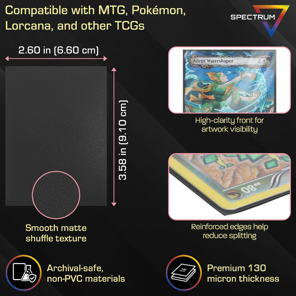 Spectrum: Iridian Matte Sleeves - Black (100) (Preorder)