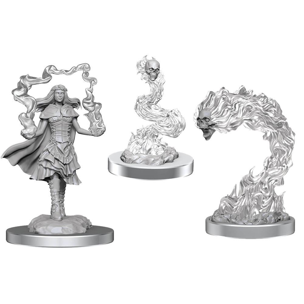 D&D Nolzur's Marvelous Unpainted Minis: W21 Dark Spellcaster & Flameskulls