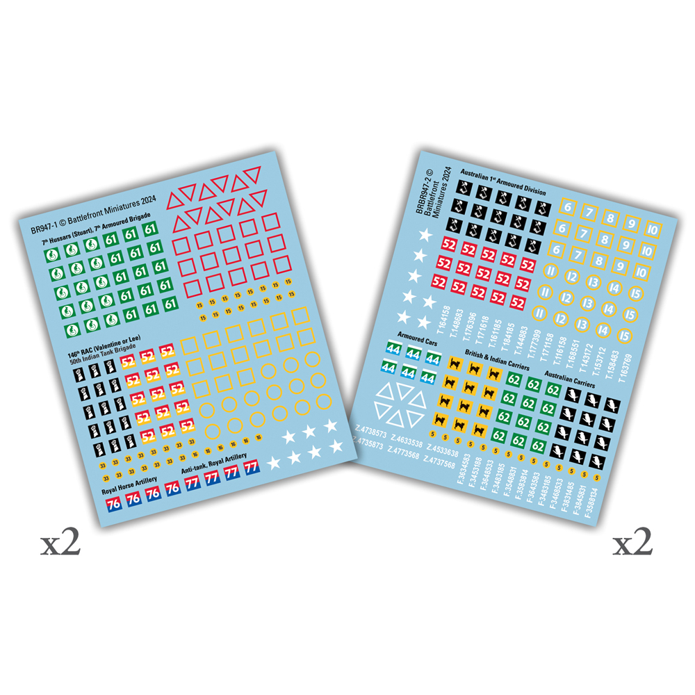 Flames of War WW2: British Far East & Commonwealth Decals