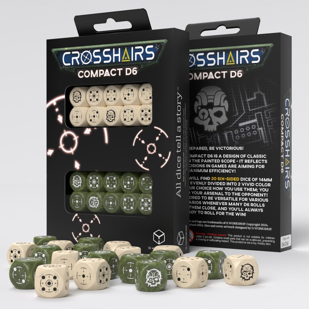 Crosshairs Compact d6 Set: Beige & Olive (20) (Last Chance) Crosshairs Compact d6 Set: Beige & Olive (20) (Last Chance)