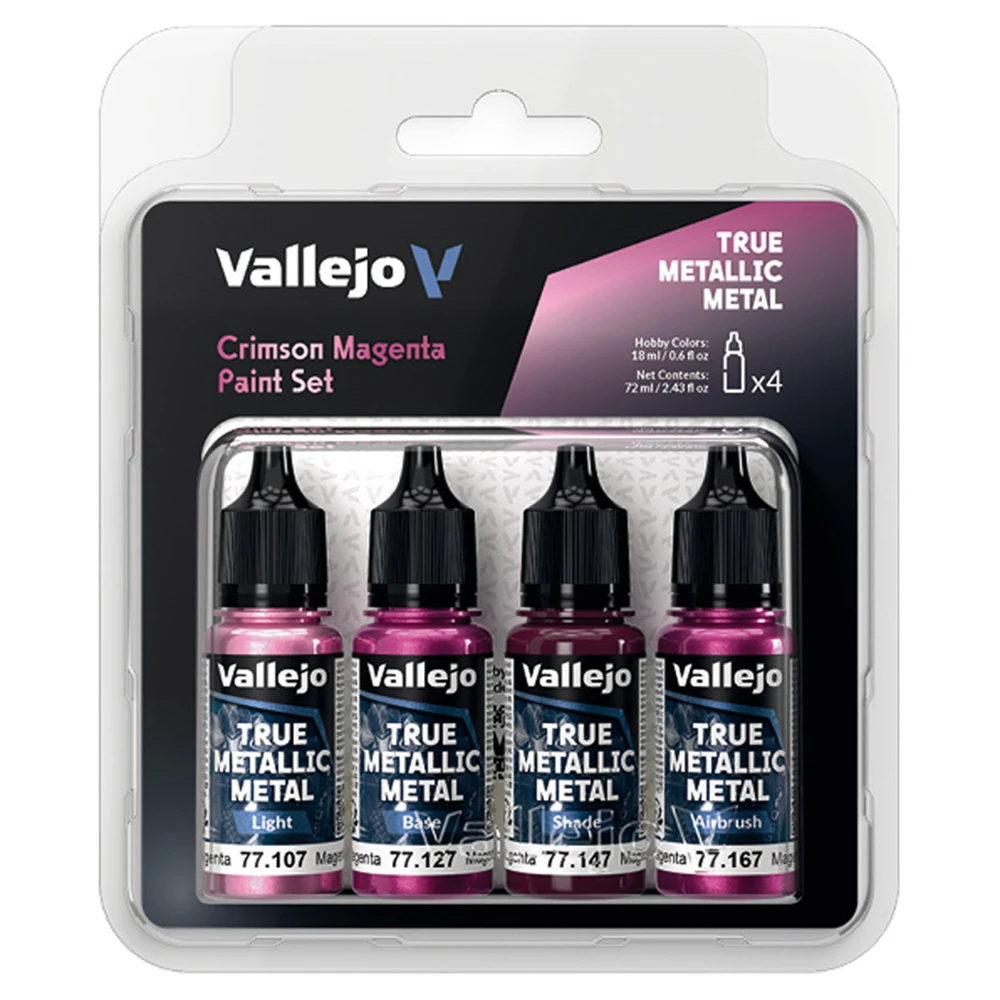 Vallejo: True Metallic Metal: Crimson Magenta Paint Set (Preorder)