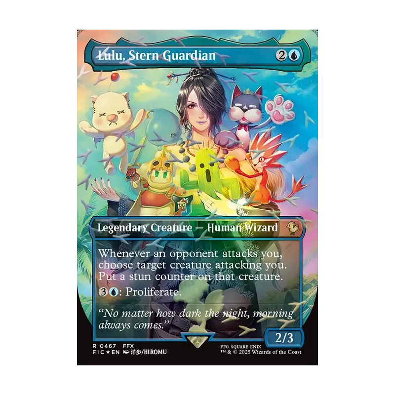 Lulu, Stern Guardian (Borderless) (Chocobo Track Foil) - Final Fantasy Commander (Foil Near Mint)