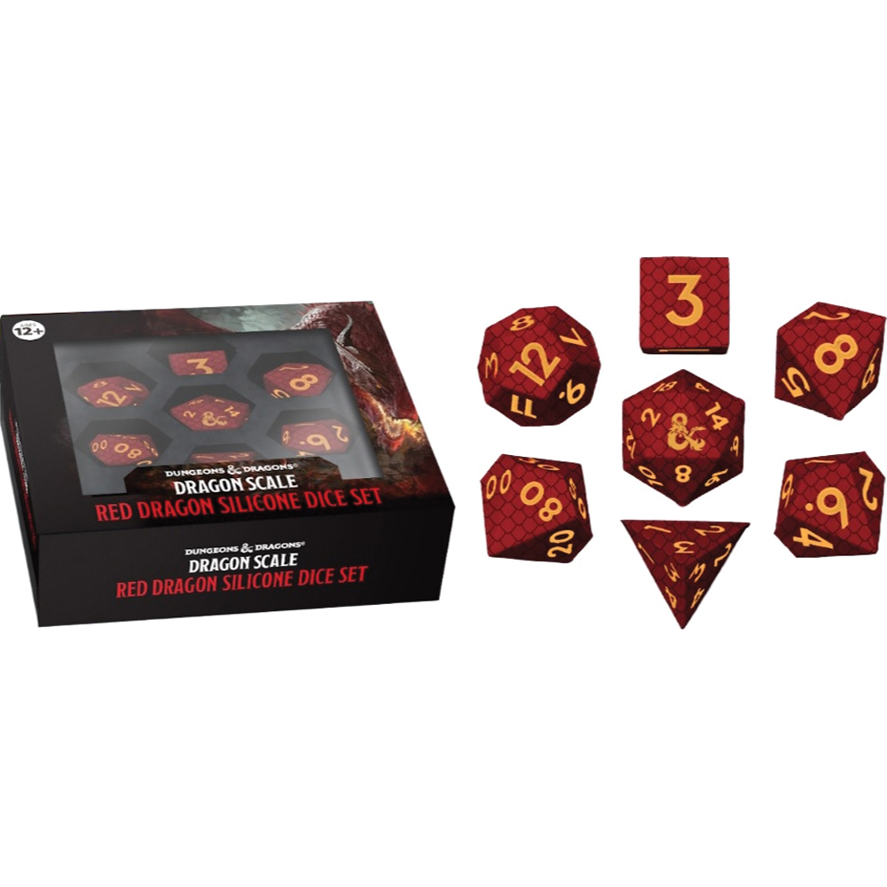 D&D Silicone Dice Set: Dragon Scale - Red (7) (Preorder)
