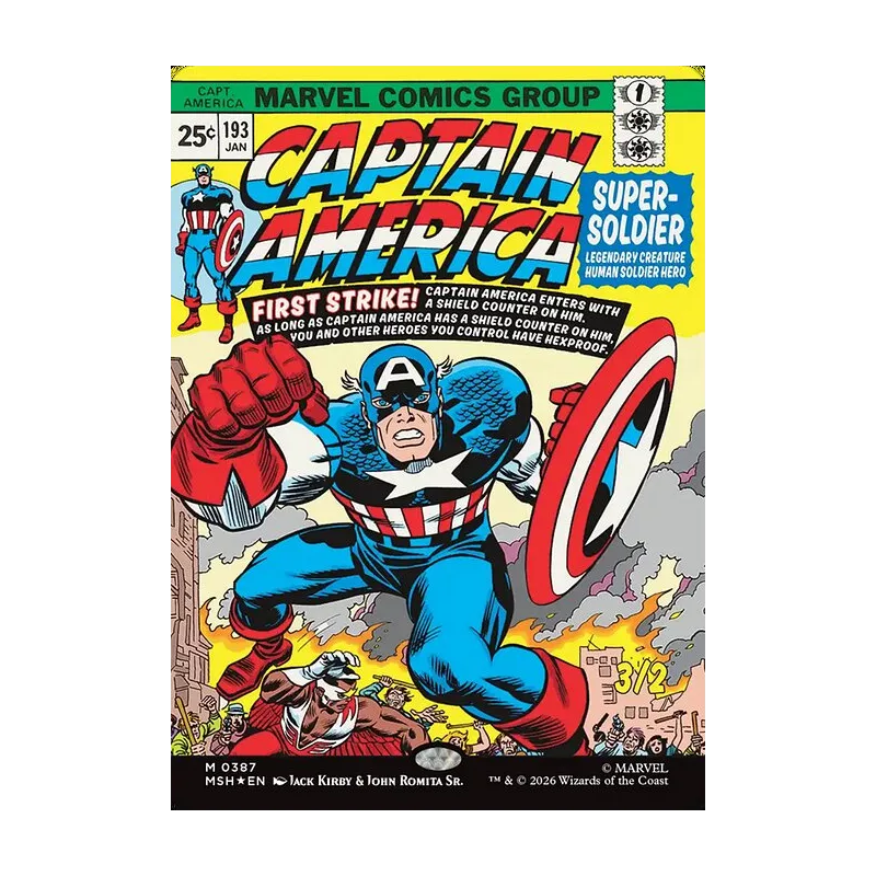 Captain America, Super-Soldier (Borderless) (0387) - Marvel Super Heroes (Foil Near Mint)