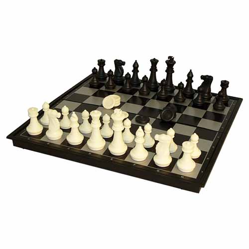 Chess & Checkers: Folding Magnetic (14in) (Last Chance)