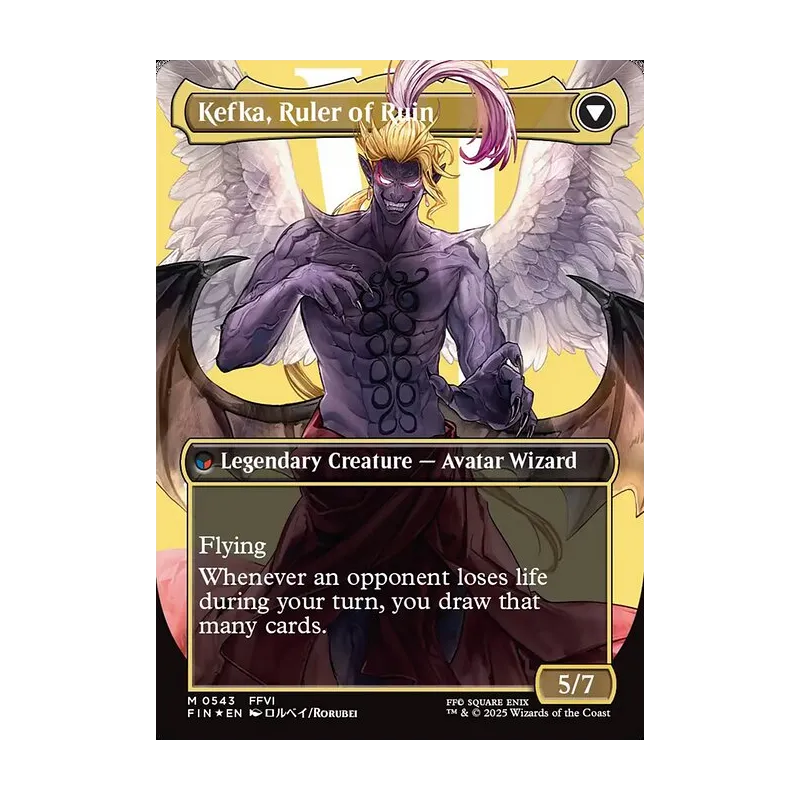 Kefka, Court Mage // Kefka, Ruler of Ruin (0543) (Borderless) (Surge Foil) - Final Fantasy (Foil Near Mint)