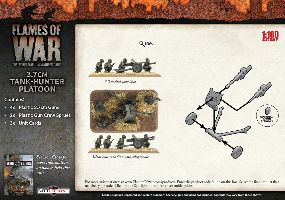 Flames of War WW2: German - 3.7cm Tank-Hunter Platoon