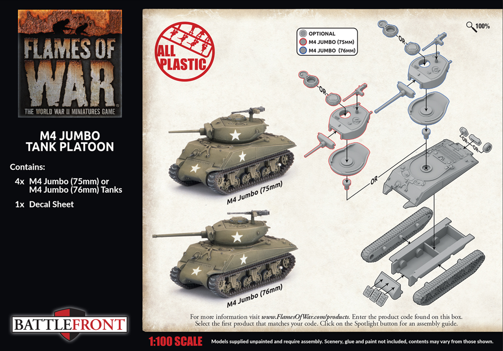 Flames of War WW2: American - M4 Jumbo Tank Platoon