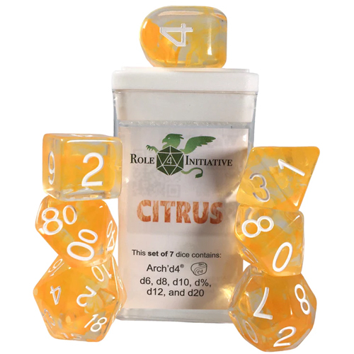 R4I Dice w/Arch'd4: Diffusion - Citrus w/ White (7) (Last Chance)