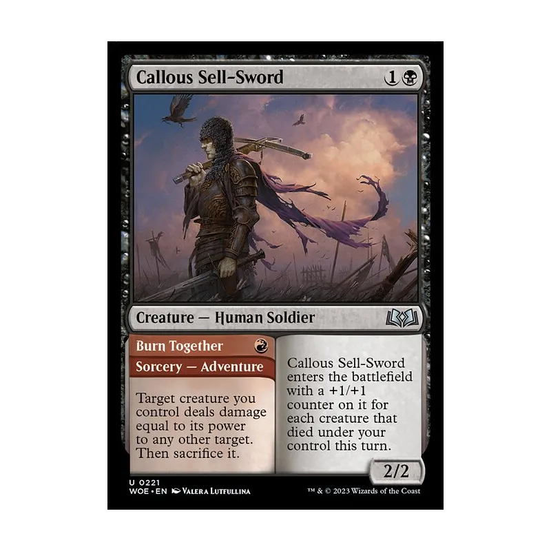 Callous Sell-Sword // Burn Together - Wilds of Eldraine (Near Mint)