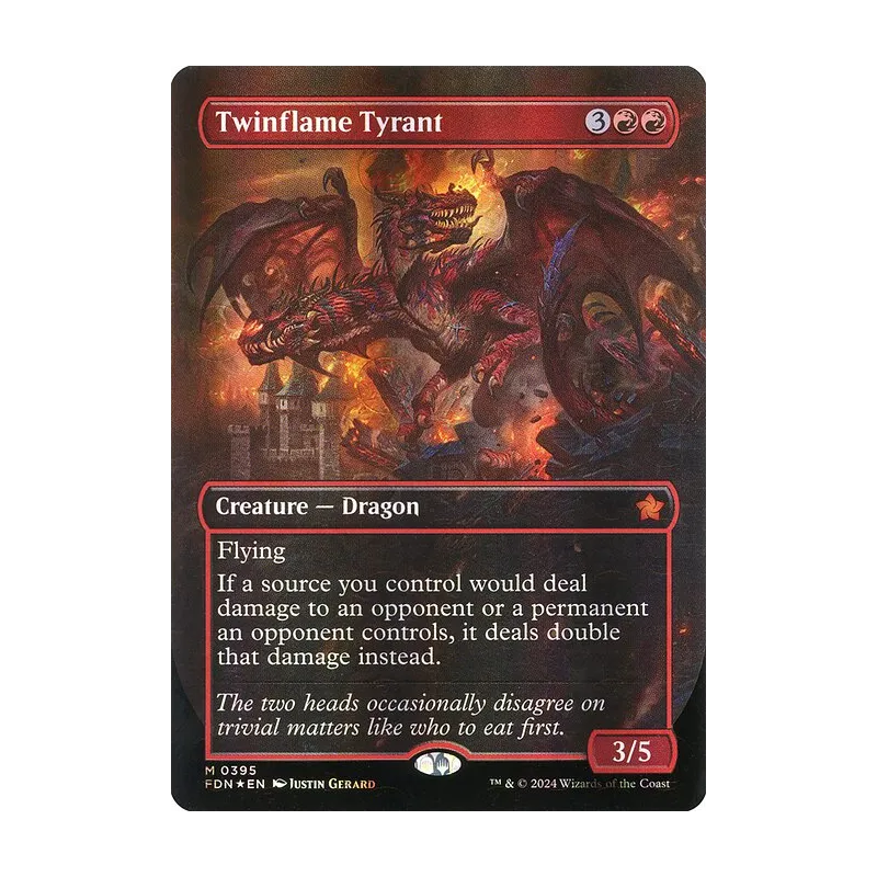 Twinflame Tyrant (Borderless) (Mana Foil) - Foundations (Foil Near Mint)