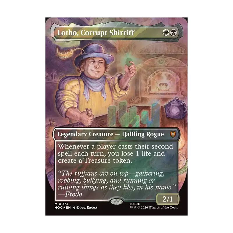 Lotho, Corrupt Shirriff (Borderless) (Surge Foil) - The Hobbit Eternal (Foil Near Mint)