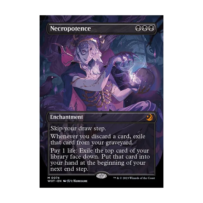 Necropotence (Anime Borderless) - Wilds of Eldraine: Enchanting Tales (Near Mint)