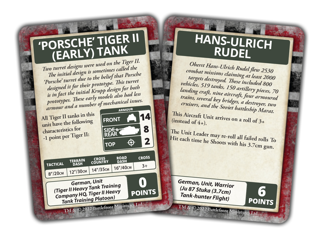 Flames of War WW2: Berlin - German Command Cards