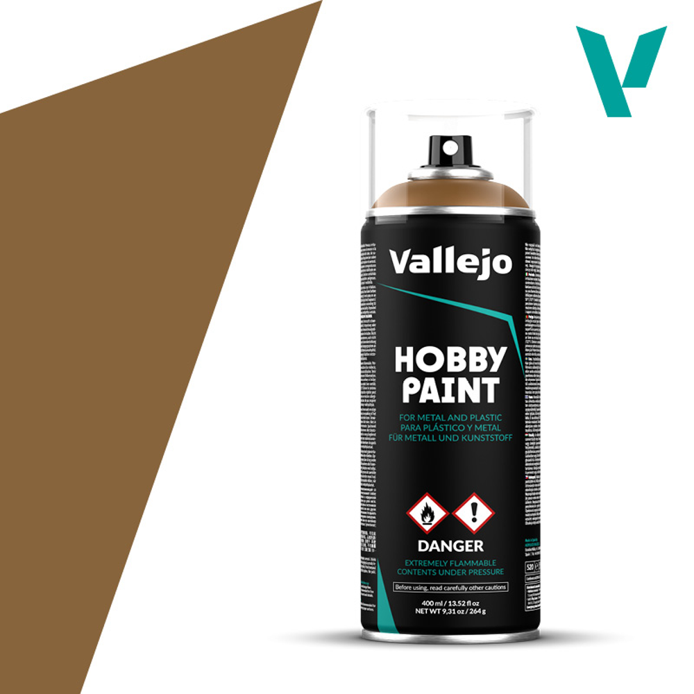 Vallejo Hobby Paint Aerosol: Leather Brown (400ml)