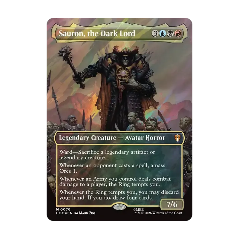 Sauron, the Dark Lord (Borderless) (Surge Foil) - The Hobbit Eternal (Foil Near Mint)