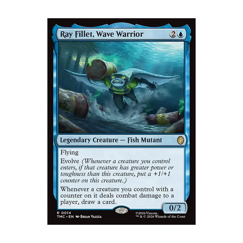 Ray Fillet, Wave Warrior (Surge Foil) - Teenage Mutant Ninja Turtles Commander (Foil Near Mint)