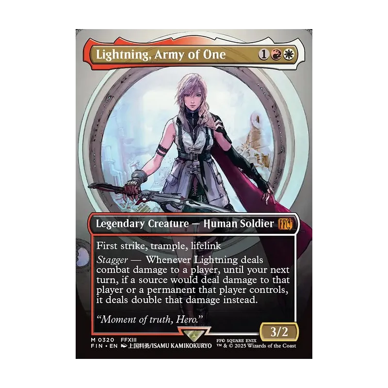 Lightning, Army of One (0320) (Borderless) - Final Fantasy (Near Mint)
