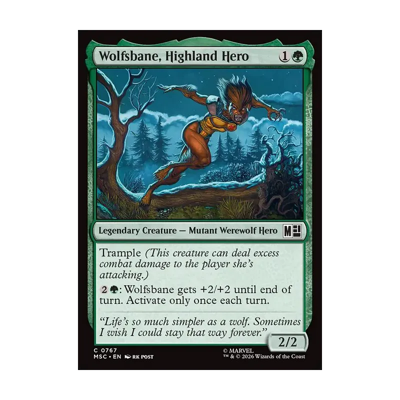 Wolfsbane, Highland Hero - Marvel Super Heroes Commander (Near Mint)