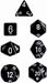 Chessex Dice Set: Opaque Black w/White (7)