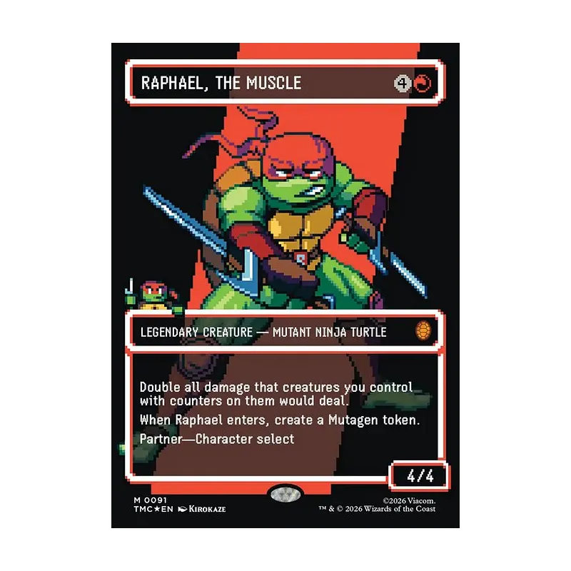 Raphael, the Muscle (0091) (Borderless) (Surge Foil) - Teenage Mutant Ninja Turtles Commander (Foil Near Mint)