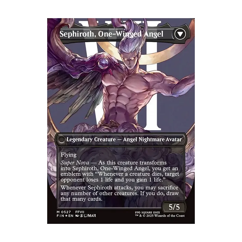 Sephiroth, Fabled SOLDIER // Sephiroth, One-Winged Angel (Borderless) (Surge Foil) - Final Fantasy (Foil Near Mint)