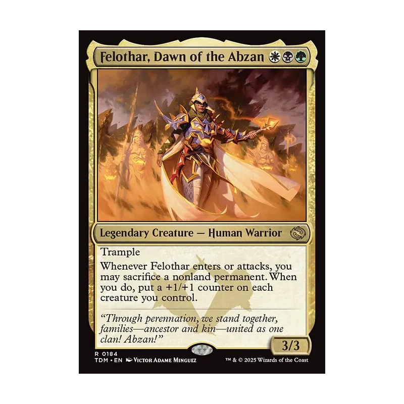 mtg abzan cards Phyrexian poison favorite card Realmbreaker put a +1/+1 counter on each creature you control Felothar, Dawn of the Abzan