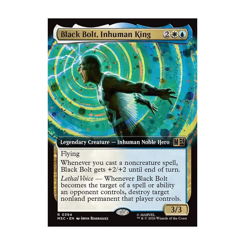 Black Bolt, Inhuman King (Extended Art) - Marvel Super Heroes Commander (Near Mint)