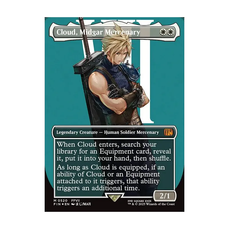 Cloud, Midgar Mercenary (Borderless) (Surge Foil) - Final Fantasy (Foil Near Mint)